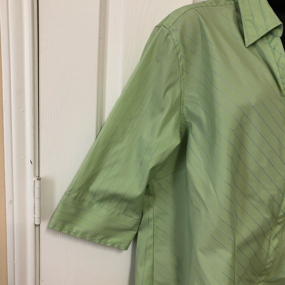 DCC women green and blue striped blouse size 1X - Picture 4 of 8